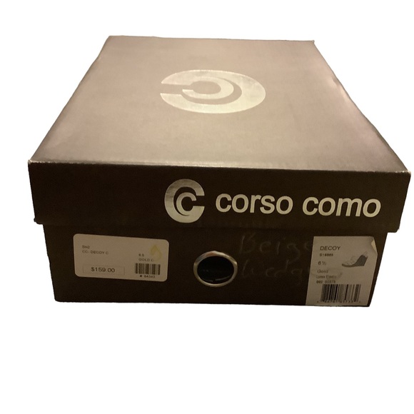CORSO COMO Beige GOLD Wedge DECOY Heel -Size 6.5 - Picture 15 of 16